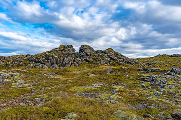 Fototapeta premium Icelandic landscape, Iceland nature panoramic view.