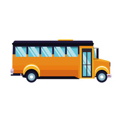 side view of school bus icon, colorful design