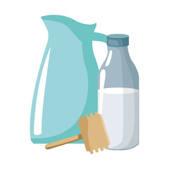 milk bottle and pitcher icon