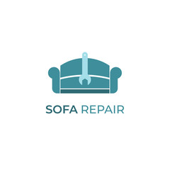 Sofa furniture logo isolated. Chair vector image