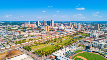 Birmingham, Alabama, USA Downtown Skyline Panorama - obrazy, fototapety, plakaty