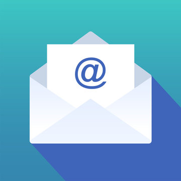 Envelope email icon. Flat art symbol. Vector illustration.