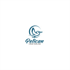 simple pelican logo template design