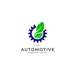 Automotive Gear with Leaves Logo Vector Icon Illustration