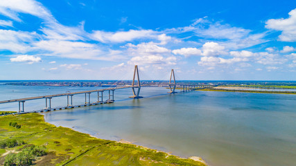 Charleston, South Carolina, USA Cooper River Drone Aerial