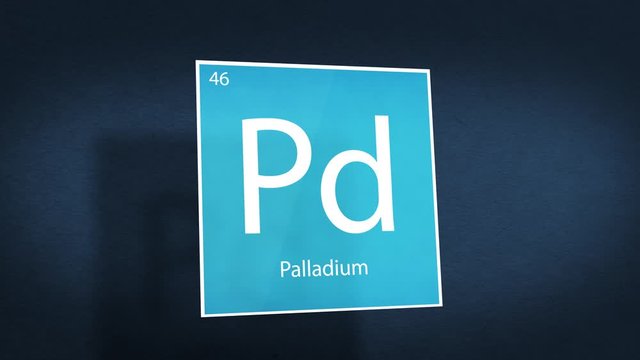 Periodic Table of Elements Cinematic Animated Series - Element Palladium hovering in space