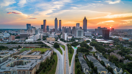 Atlanta, Georgia, Verenigde Staten Skyline Luchtpanorama