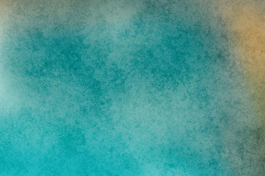 Abstract modern painting . Dry brush painted paper , canvas , wall . Textured background in blue , green and yellow tones