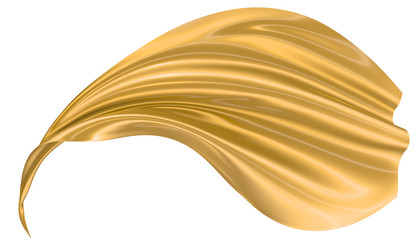 Abstract background of gold wavy silk or satin. 3d rendering image.