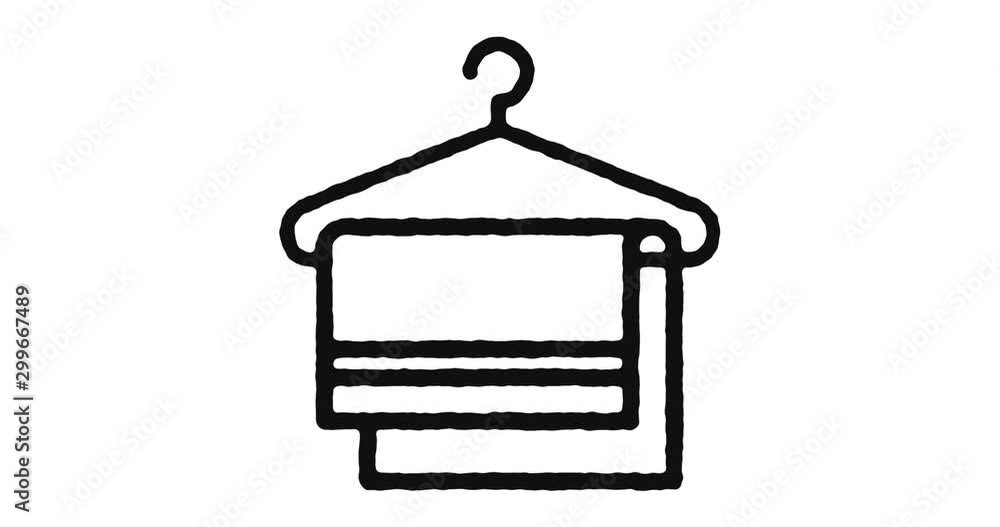 Aufkleber facecloth outline icon animation footage/video. hand drawn like symbol animated with motion graphic,
