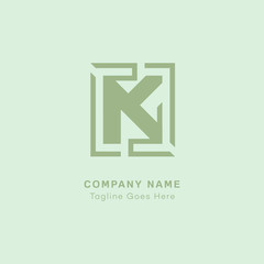 Minimal vecotr graphic alphabet symbol. Letter K logos