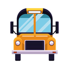 front view of school bus icon, colorful design