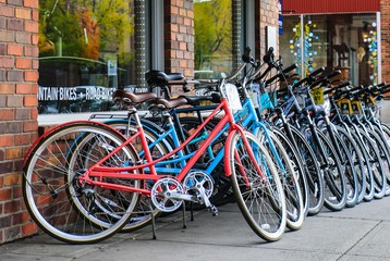 Fototapeta na wymiar Row of Bicycles