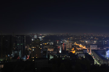 Night city view from above