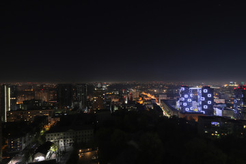 Obraz premium Night city view from above