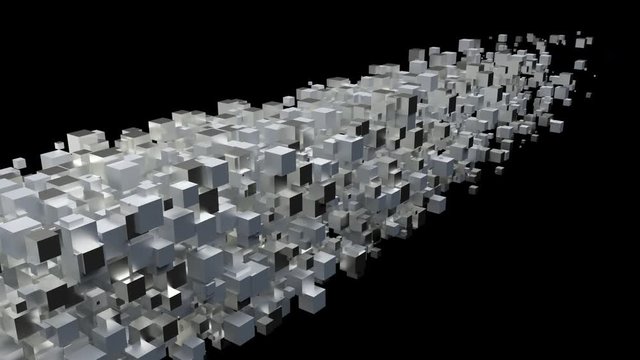 Cube Abstract Modern Space -3D Motion Graphics Silver 