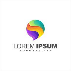 awesome chat gradient logo design