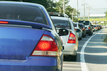 traffic jam in holiday