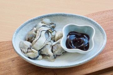 Fresh seafood oysters and oyster sauce