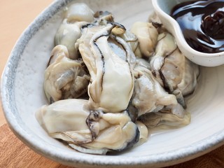 Fresh seafood oysters and oyster sauce