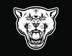 The awesome illustration cougar logo mascot vector