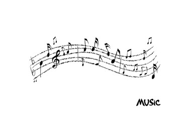 abstract music background with notes