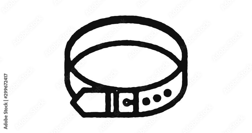 Poster belt accessories outline icon animation footage/video. hand drawn like symbol animated with motion g