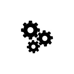 Silhouette mechanical gears icon vector in modern flat style for web