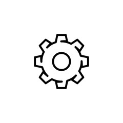 Silhouette setting gear icon vector in modern flat outline style for web