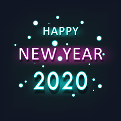 Happy New Year 2020 - New Year Shining background Vector illustration Christmas and Happy New Year. Falling snow. Wallpaper. 