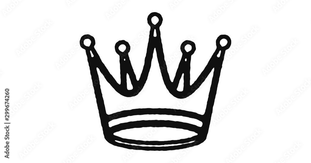 Poster crown outline icon animation footage/video. hand drawn like symbol animated with motion graphic, can