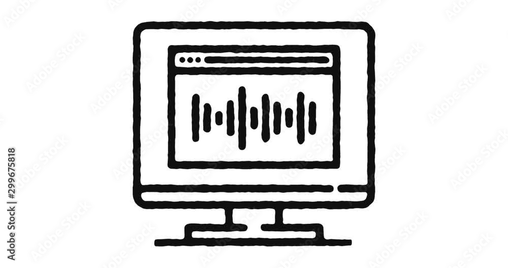 Poster big data outline icon animation footage/video. hand drawn like symbol animated with motion graphic, 