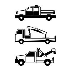 Set of accident transport in line style silhouette concept design