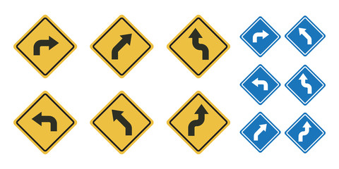 Set street sign symbol vector concept with flat graphic design