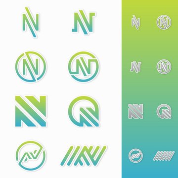 Best simple vector letter N logo icon