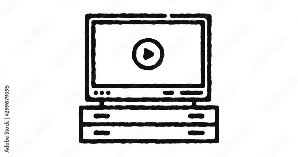 Poster television show outline icon animation footage/video. hand drawn like symbol animated with motion gr