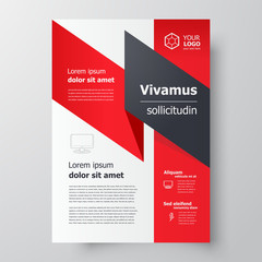 Flyer brochure design, business flyer size A4 template, creative leaflet red color