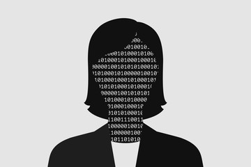 Woman's personal data in digital format