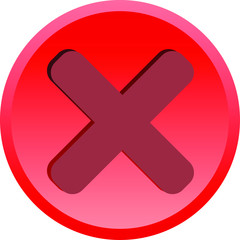 Fototapeta premium Red round cancel button. Vector icon.