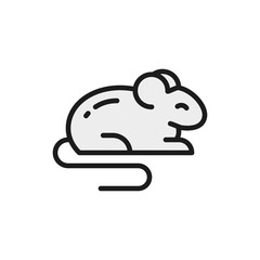 Mouse, rat, hamster, rodent, pet, animal flat color icon.