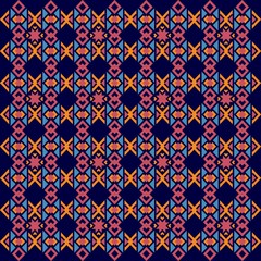 Abstract playful colorful geometric ethnic pattern design