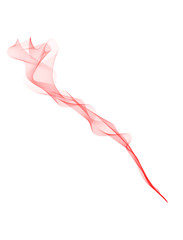 Red smoke line isolated on white. red smoke brush
