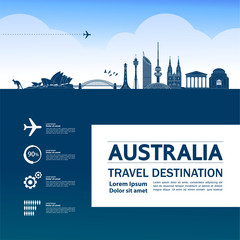 Obraz premium Australia travel destination grand vector illustration.