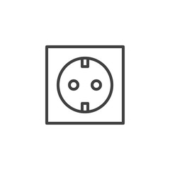 Type C power socket line icon. linear style sign for mobile concept and web design. Electrical Outlet outline vector icon. Symbol, logo illustration. Vector graphics