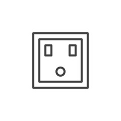 Type B power socket line icon. linear style sign for mobile concept and web design. Electrical Outlet outline vector icon. Symbol, logo illustration. Vector graphics