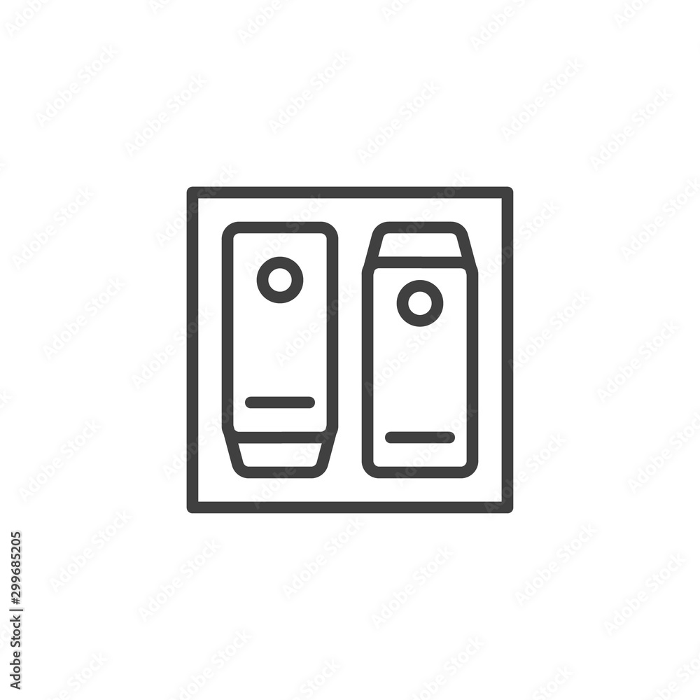 Poster toggle switch line icon. linear style sign for mobile concept and web design. double power switch ou