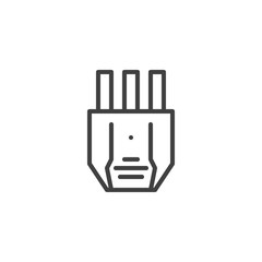 Type L electric Plug line icon. linear style sign for mobile concept and web design. Power plug outline vector icon. Symbol, logo illustration. Vector graphics