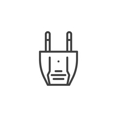 Type A electric Plug line icon. linear style sign for mobile concept and web design. Power plug outline vector icon. Symbol, logo illustration. Vector graphics