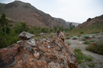 red cliff at altai mountains