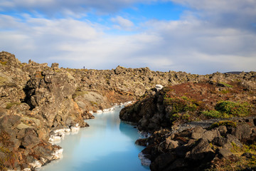 Blue lagoon - Volcanic formations filled with white-blue warm water.